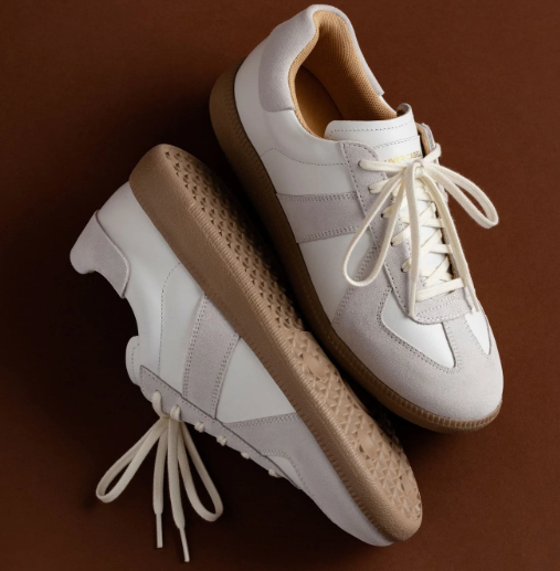 GAT Leather & Suede Sneakers - White / Light Grey / Gum