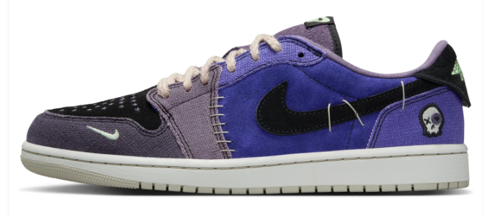 Zion Williamson x Air Jordan 1 Low OG "Voodoo Alternate" Sneakers - Purple / Blue / Black