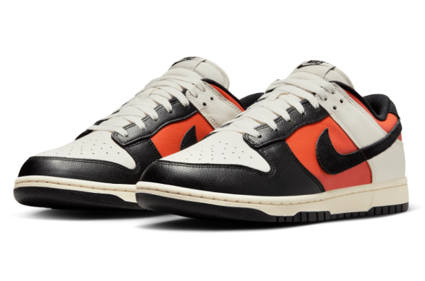 Nike Dunk Low Retro "Vintage Coral" Sneakers - Off-White / Black / Coral