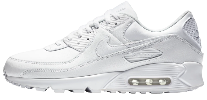 Nike Air Max 90 LTR "Triple White" Leather Sneakers