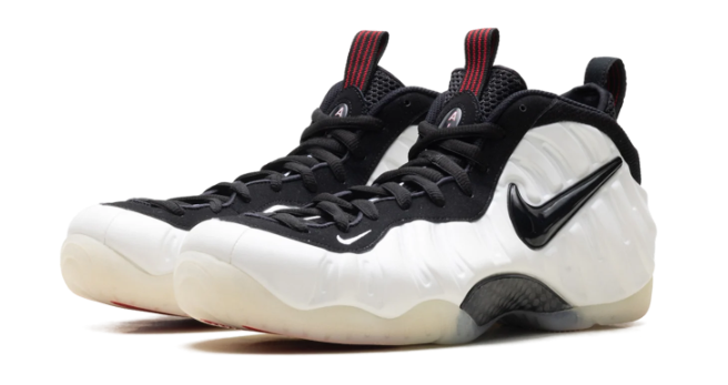 Nike Air Foamposite Pro “Pearl” (2025) – Pearl White / Black / Red