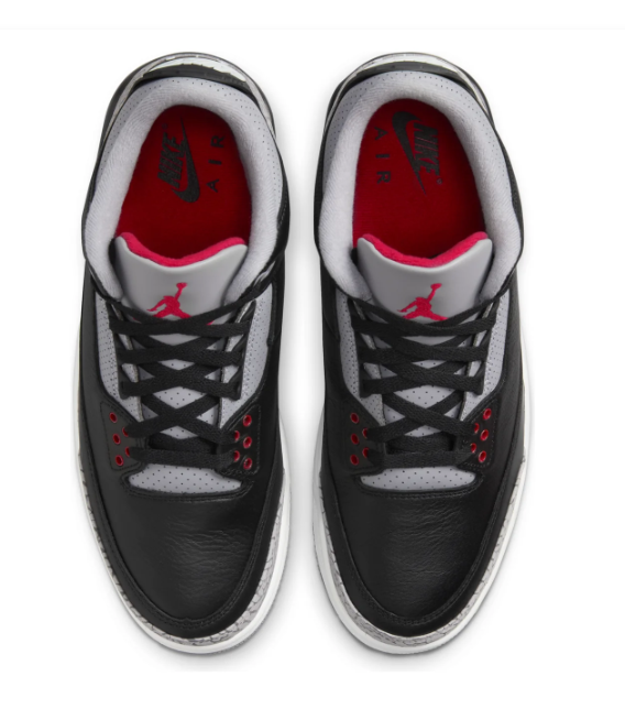 Air Jordan 3 Retro OG “Black Cement” (2024) – Black / Cement Grey / Red