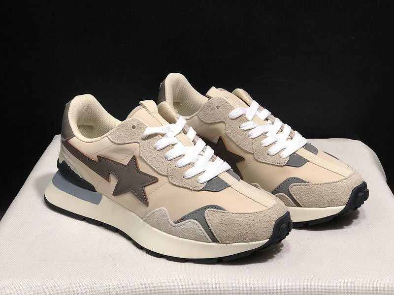 A BATHING APE Low-Top Sneakers – Cream, Beige & Brown