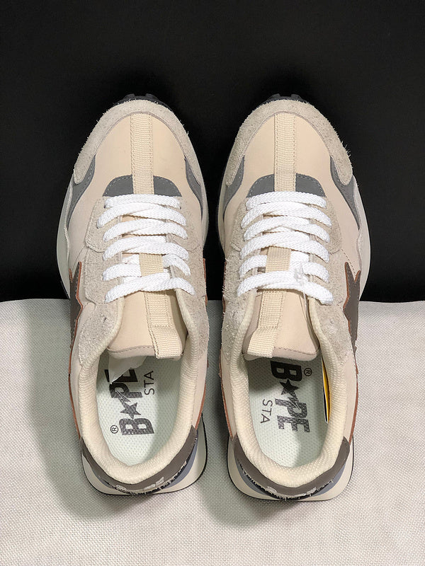 A BATHING APE Low-Top Sneakers – Cream, Beige & Brown
