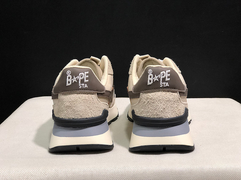 A BATHING APE Low-Top Sneakers – Cream, Beige & Brown