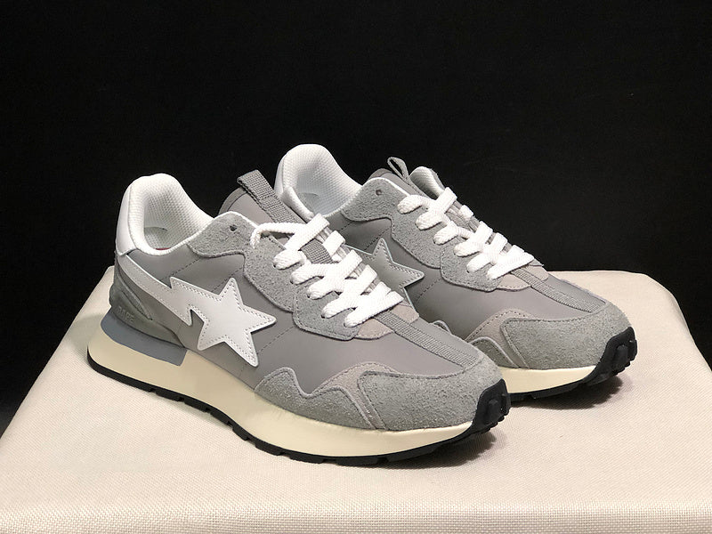 A BATHING APE Low-Top Sneakers – Grey & White