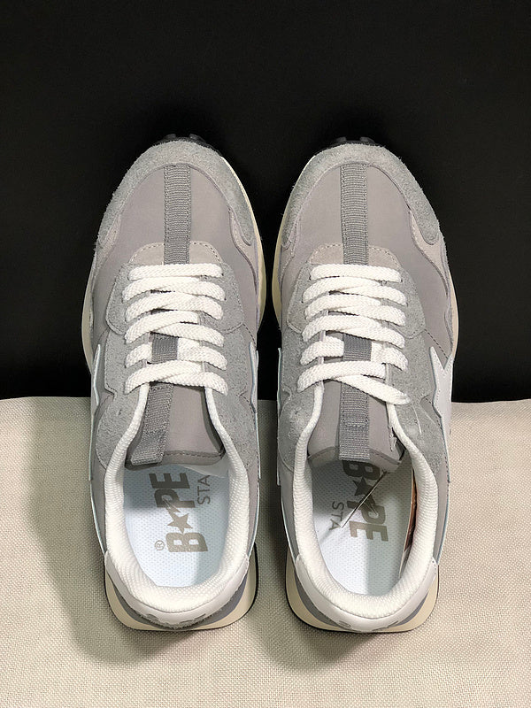 A BATHING APE Low-Top Sneakers – Grey & White