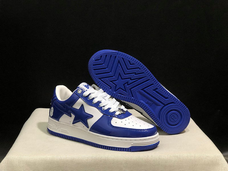 A BATHING APE BAPE STA Low-Top Sneakers – Blue & White
