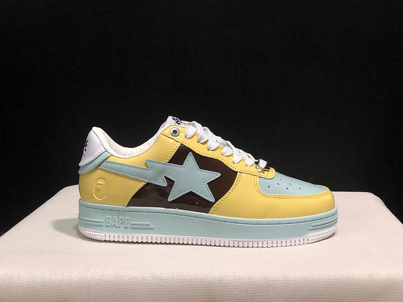 A BATHING APE BAPE STA Low-Top Sneakers – Yellow, Brown & Mint