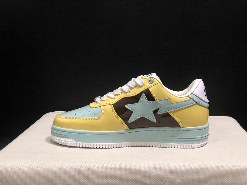 A BATHING APE BAPE STA Low-Top Sneakers – Yellow, Brown & Mint