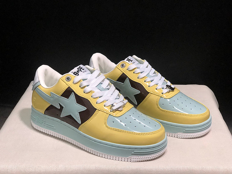A BATHING APE BAPE STA Low-Top Sneakers – Yellow, Brown & Mint
