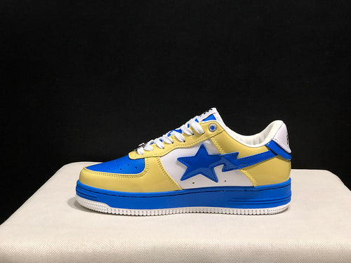 A BATHING APE BAPE STA Low-Top Sneakers – Yellow, Blue & White