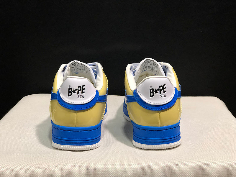 A BATHING APE BAPE STA Low-Top Sneakers – Yellow, Blue & White