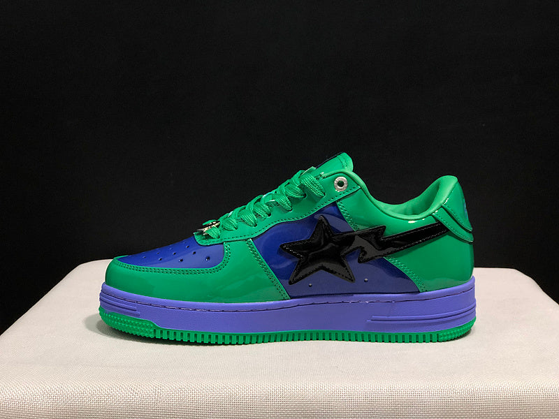 A BATHING APE BAPE STA Low-Top Sneakers – Green, Blue & Purple