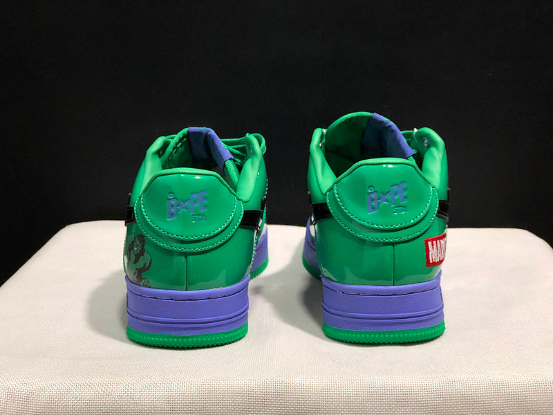 A BATHING APE BAPE STA Low-Top Sneakers – Green, Blue & Purple