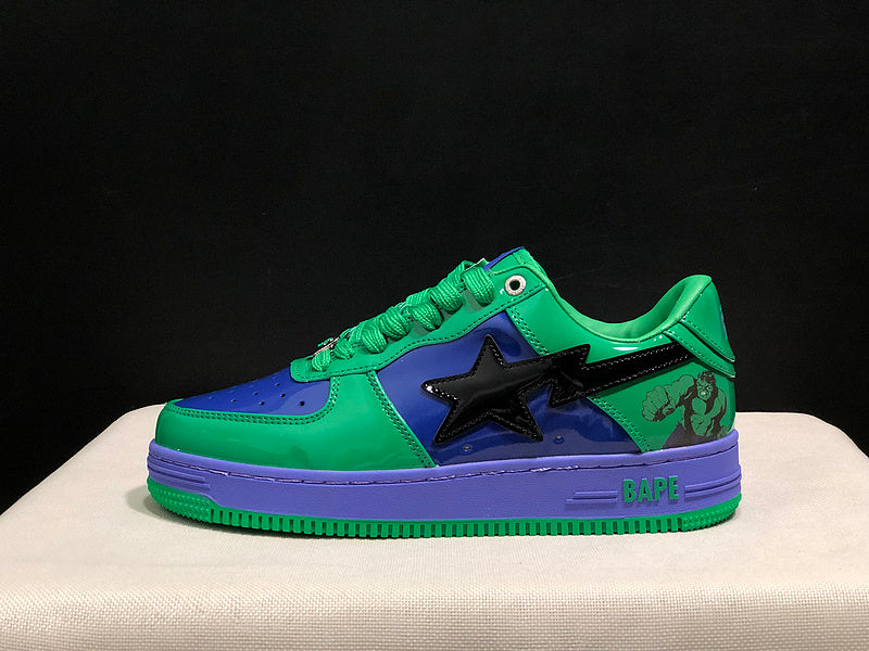 A BATHING APE BAPE STA Low-Top Sneakers – Green, Blue & Purple
