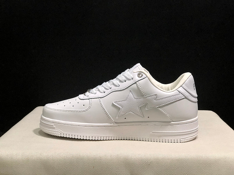 A BATHING APE BAPE STA Low-Top Sneakers – Triple White