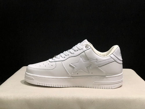 A BATHING APE BAPE STA Low-Top Sneakers – Triple White