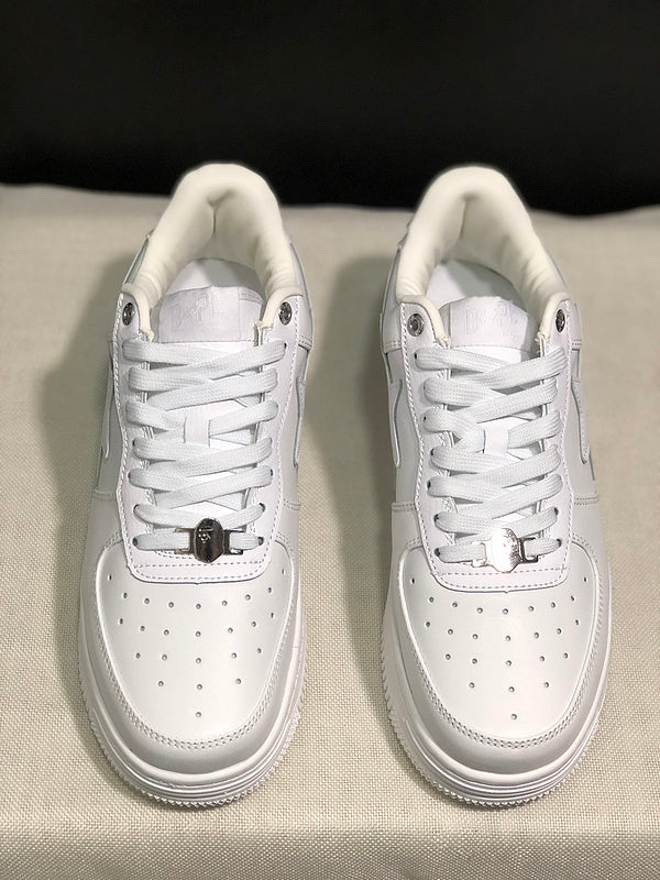 A BATHING APE BAPE STA Low-Top Sneakers – Triple White