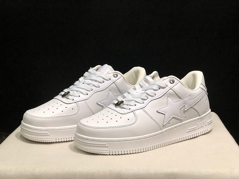 A BATHING APE BAPE STA Low-Top Sneakers – Triple White