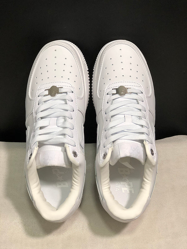 A BATHING APE BAPE STA Low-Top Sneakers – Triple White