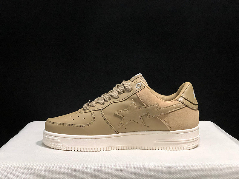 BAPE STA Low-Top Sneakers – Beige & Off-White