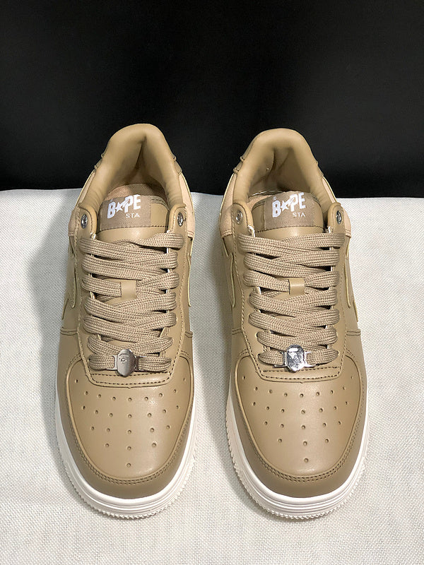 BAPE STA Low-Top Sneakers – Beige & Off-White