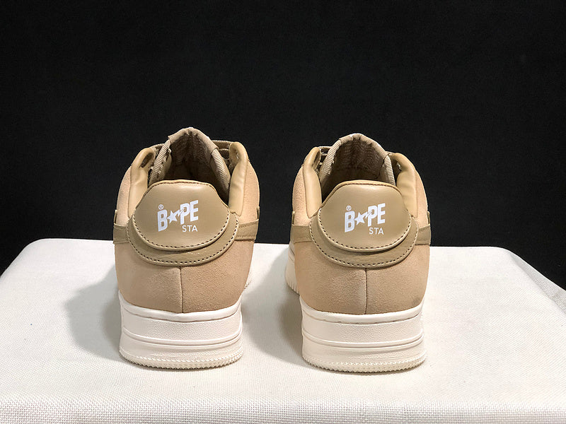 BAPE STA Low-Top Sneakers – Beige & Off-White