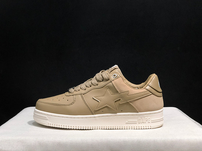 BAPE STA Low-Top Sneakers – Beige & Off-White