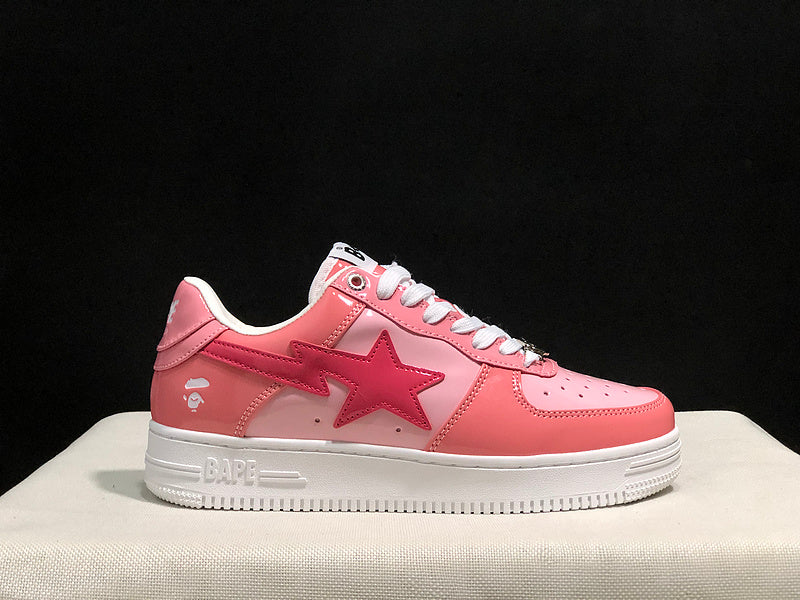 BAPE STA Low-Top Sneakers – Pink & White