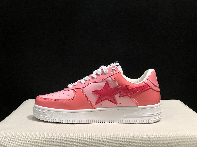 BAPE STA Low-Top Sneakers – Pink & White