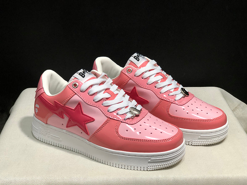 BAPE STA Low-Top Sneakers – Pink & White