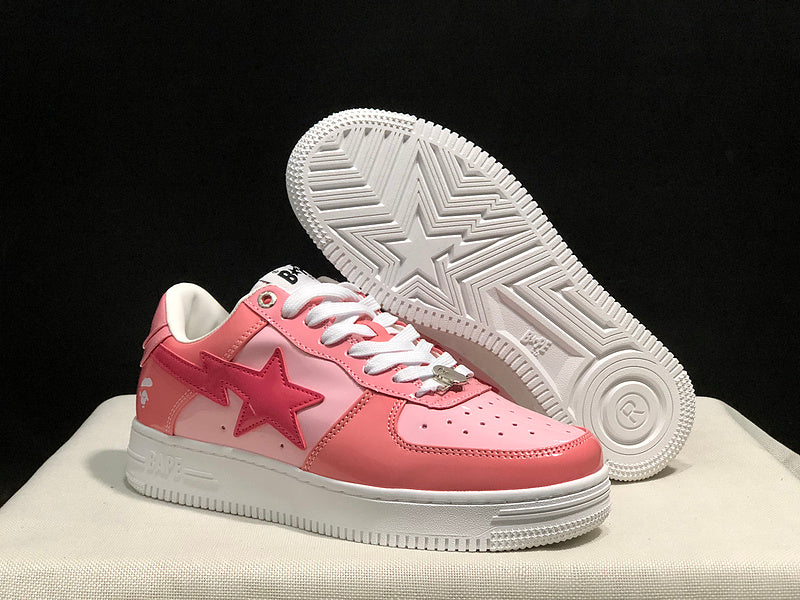 BAPE STA Low-Top Sneakers – Pink & White