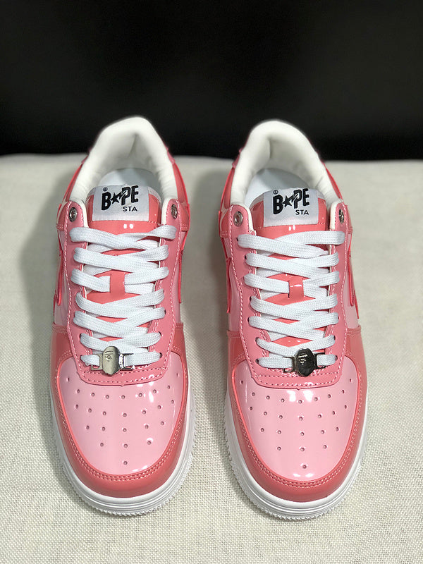 BAPE STA Low-Top Sneakers – Pink & White