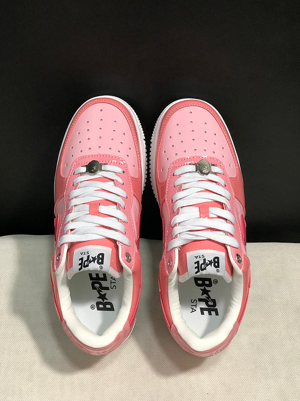 BAPE STA Low-Top Sneakers – Pink & White
