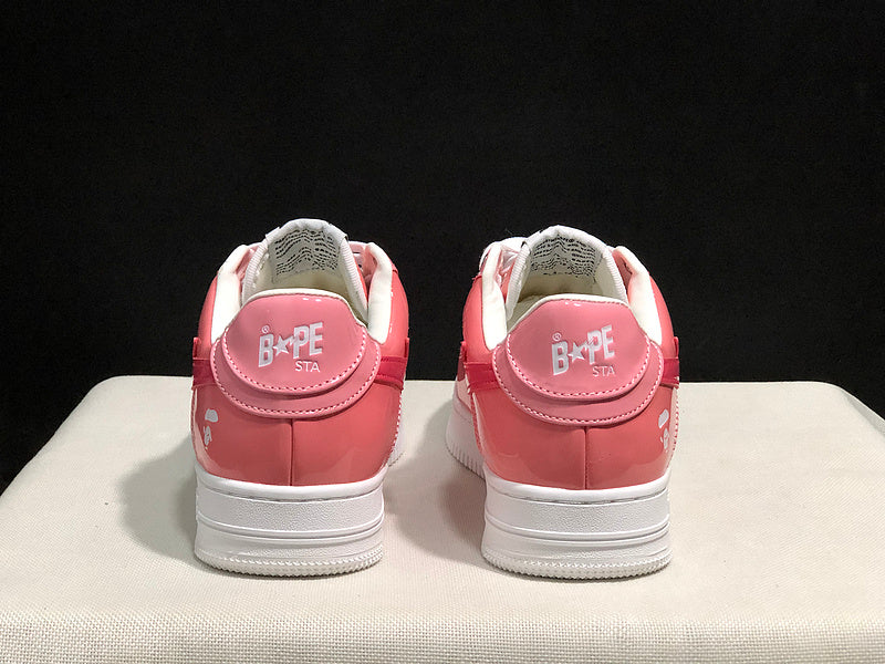 BAPE STA Low-Top Sneakers – Pink & White