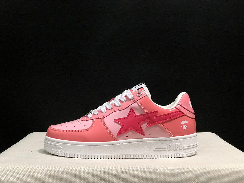 BAPE STA Low-Top Sneakers – Pink & White