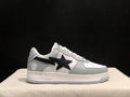 A BATHING APE BAPE STA Low-Top Sneakers – White, Grey & Black