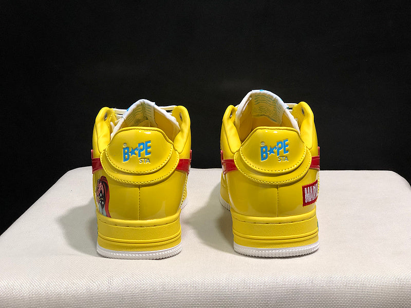 BAPE STA x Marvel Low-Top Sneakers – Yellow, Blue & Red