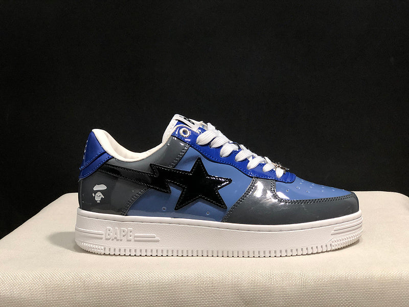A BATHING APE BAPE STA Low-Top Sneakers – Blue, Charcoal & Black