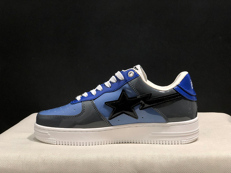 A BATHING APE BAPE STA Low-Top Sneakers – Blue, Charcoal & Black