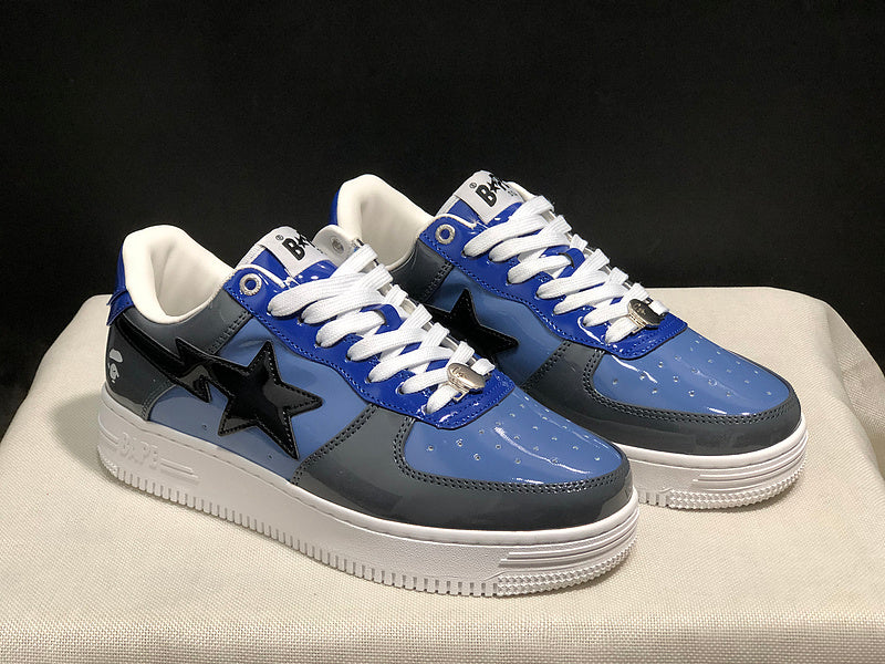 A BATHING APE BAPE STA Low-Top Sneakers – Blue, Charcoal & Black