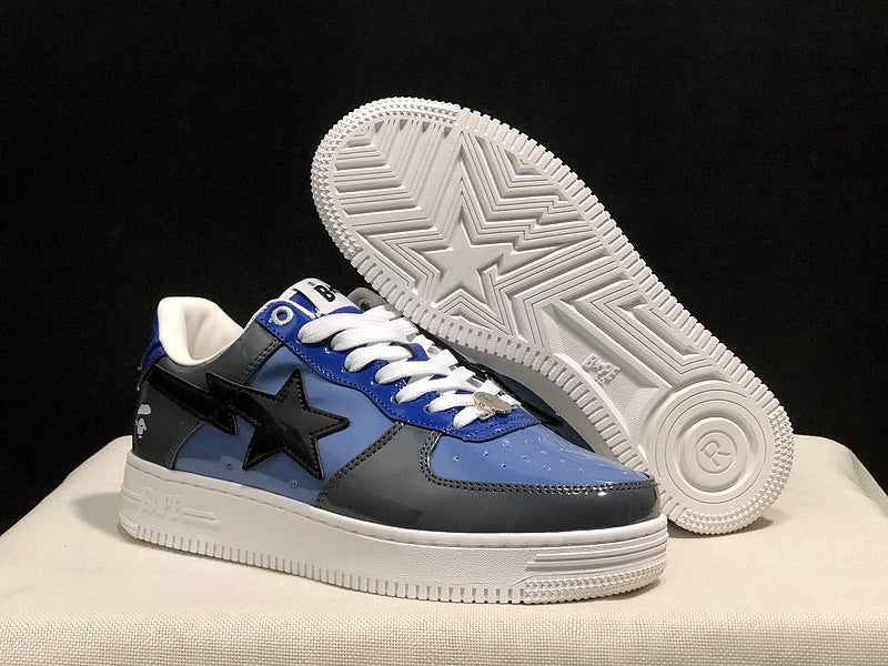 A BATHING APE BAPE STA Low-Top Sneakers – Blue, Charcoal & Black
