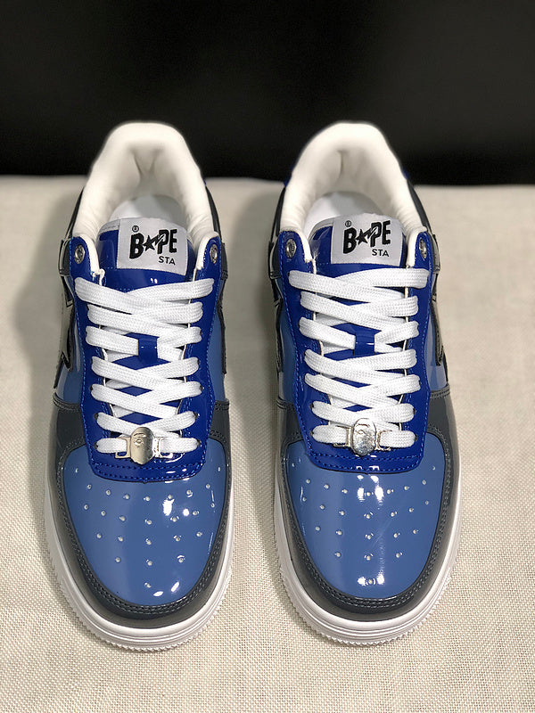 A BATHING APE BAPE STA Low-Top Sneakers – Blue, Charcoal & Black