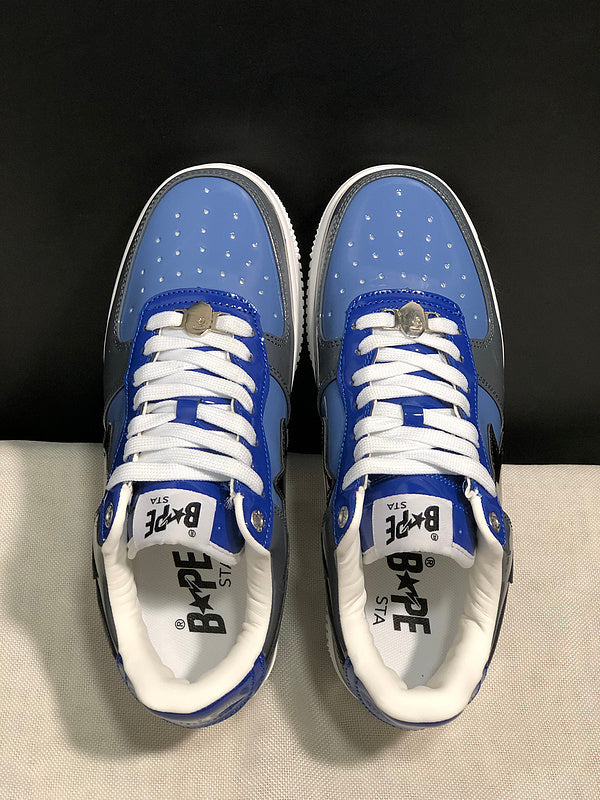A BATHING APE BAPE STA Low-Top Sneakers – Blue, Charcoal & Black