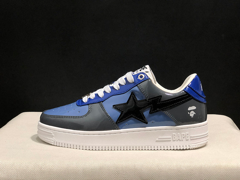 A BATHING APE BAPE STA Low-Top Sneakers – Blue, Charcoal & Black