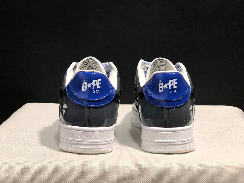A BATHING APE BAPE STA Low-Top Sneakers – Blue, Charcoal & Black