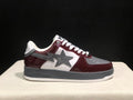 A BATHING APE BAPE STA Low-Top Sneakers – Burgundy, Gray & White