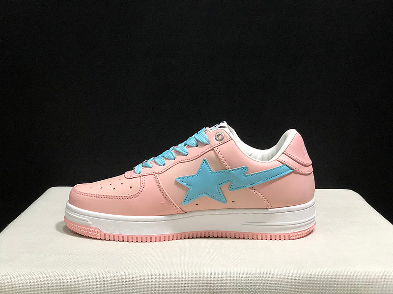 A BATHING APE BAPE STA Low-Top Sneakers – Blush Pink & Sky Blue