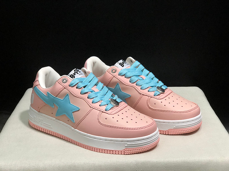 A BATHING APE BAPE STA Low-Top Sneakers – Blush Pink & Sky Blue